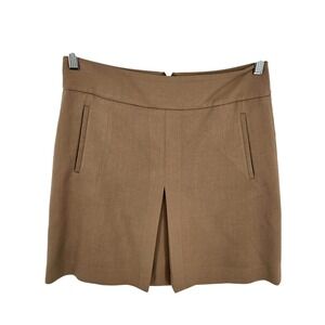 LOFT Skirt Womens Size 6 Tan Lined Front Slit Work Career Pencil Office